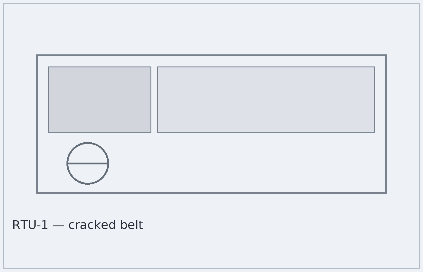 Cracked fan belt close-up